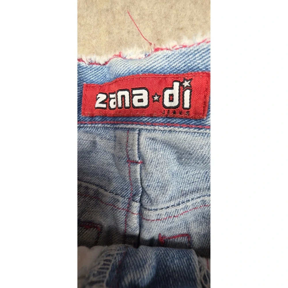 Zana Di Girls Y2K Jeans Size 8, Fringe Distressed Light‎ Wash